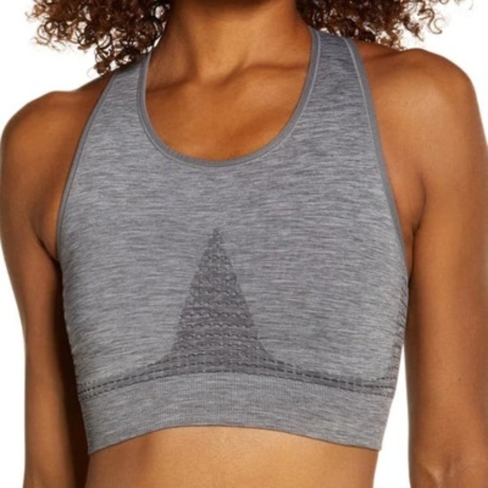 NWT Sweaty Betty Stamina Workout Bra Charcoal Grey Marl Sports Size XS 0-2